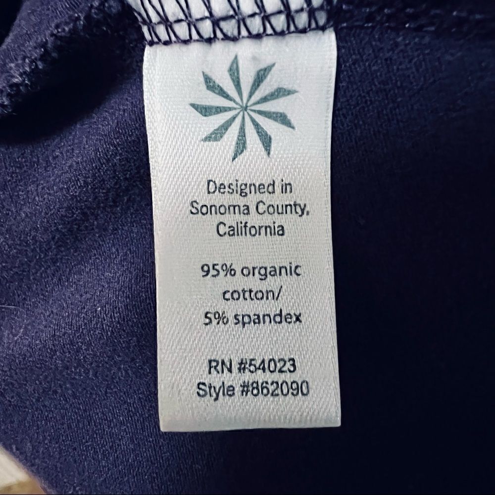Athleta purple organic cotton ruched front three quarter sleeve dress small S - Picture 6 of 6